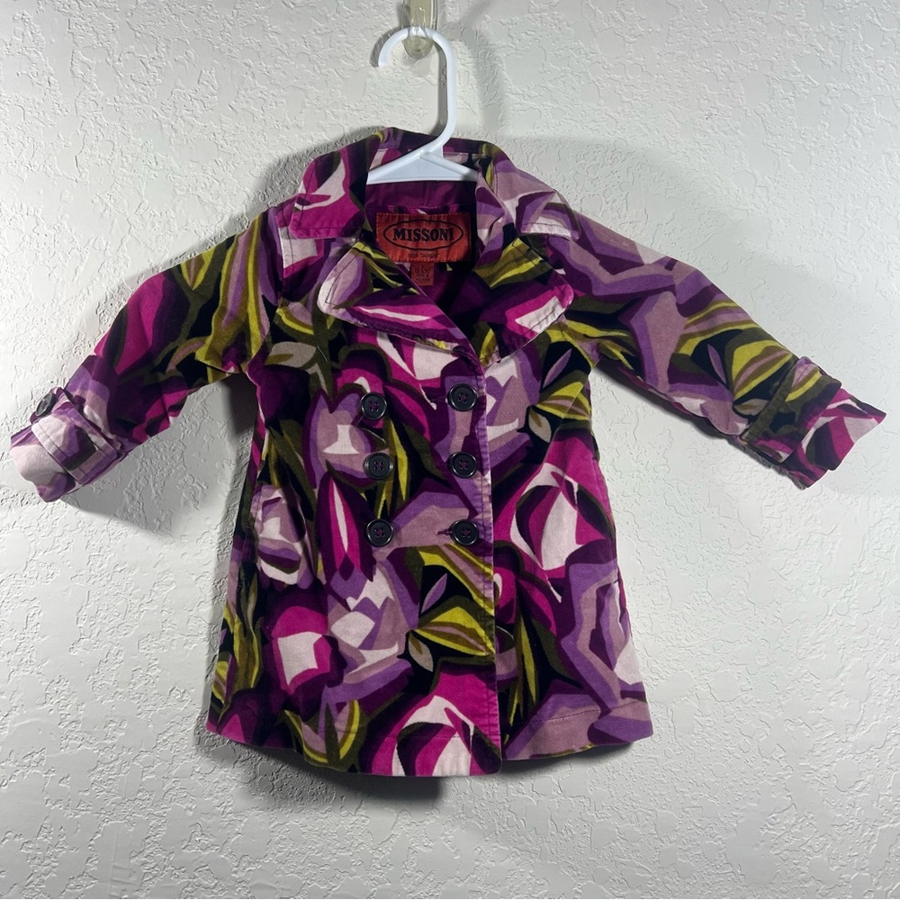Missoni for Target Baby Girls Purple Floral Coat 6-12 Months